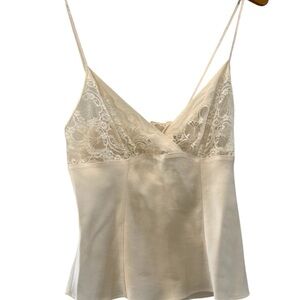 Vintage Neiman Marcus Elegant Cream Silk Lace Camisole